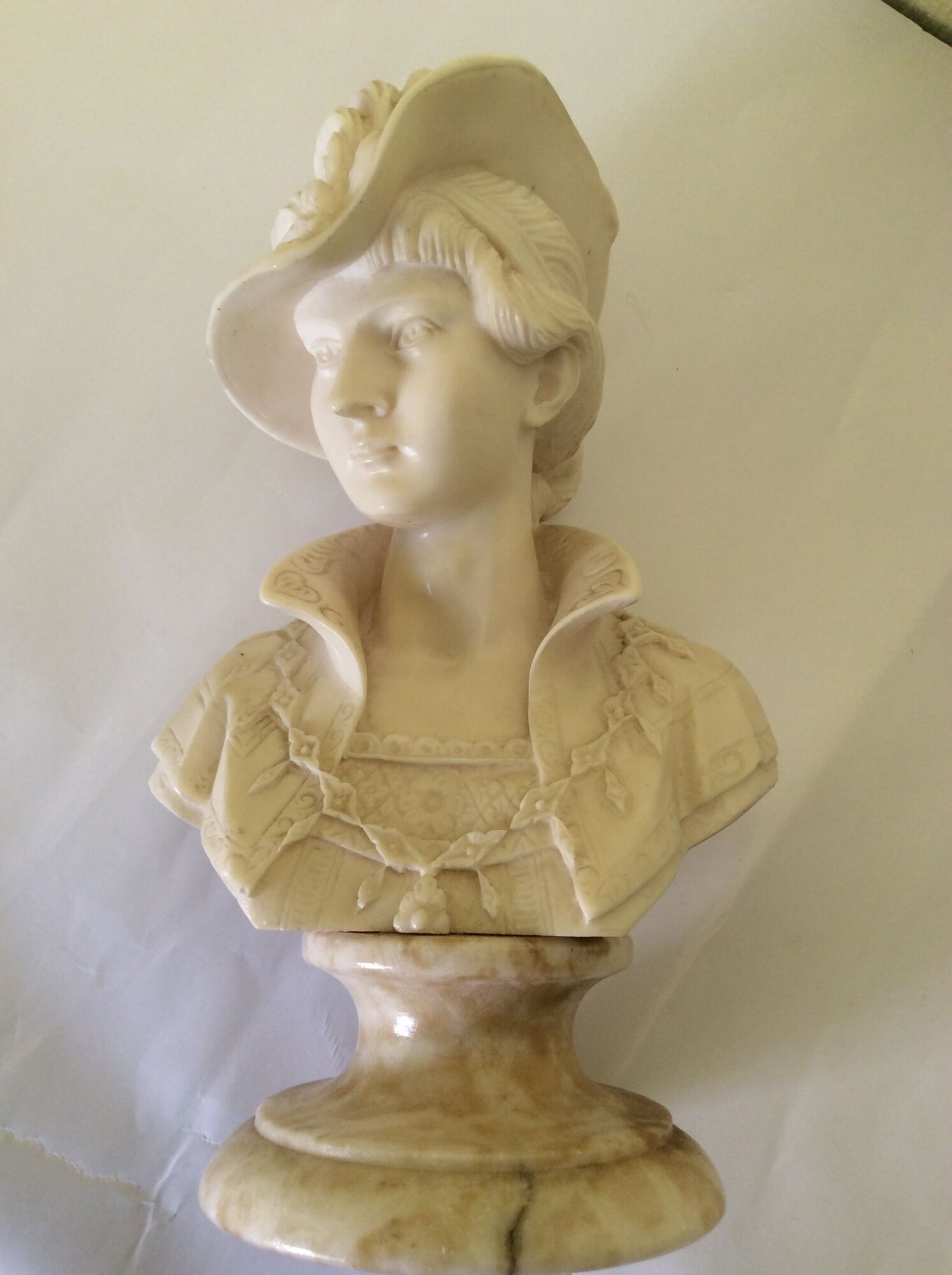 Bust of a young woman in the hat of A. Giannelli