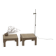 Architectural set of travertine coffee tables