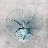 Hollywood Regency Style Brass Patinated Pineapple Side Tables, France, 1970s, Set of 2