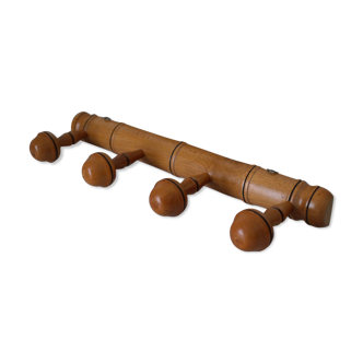 Vintage bamboo-style wooden patère