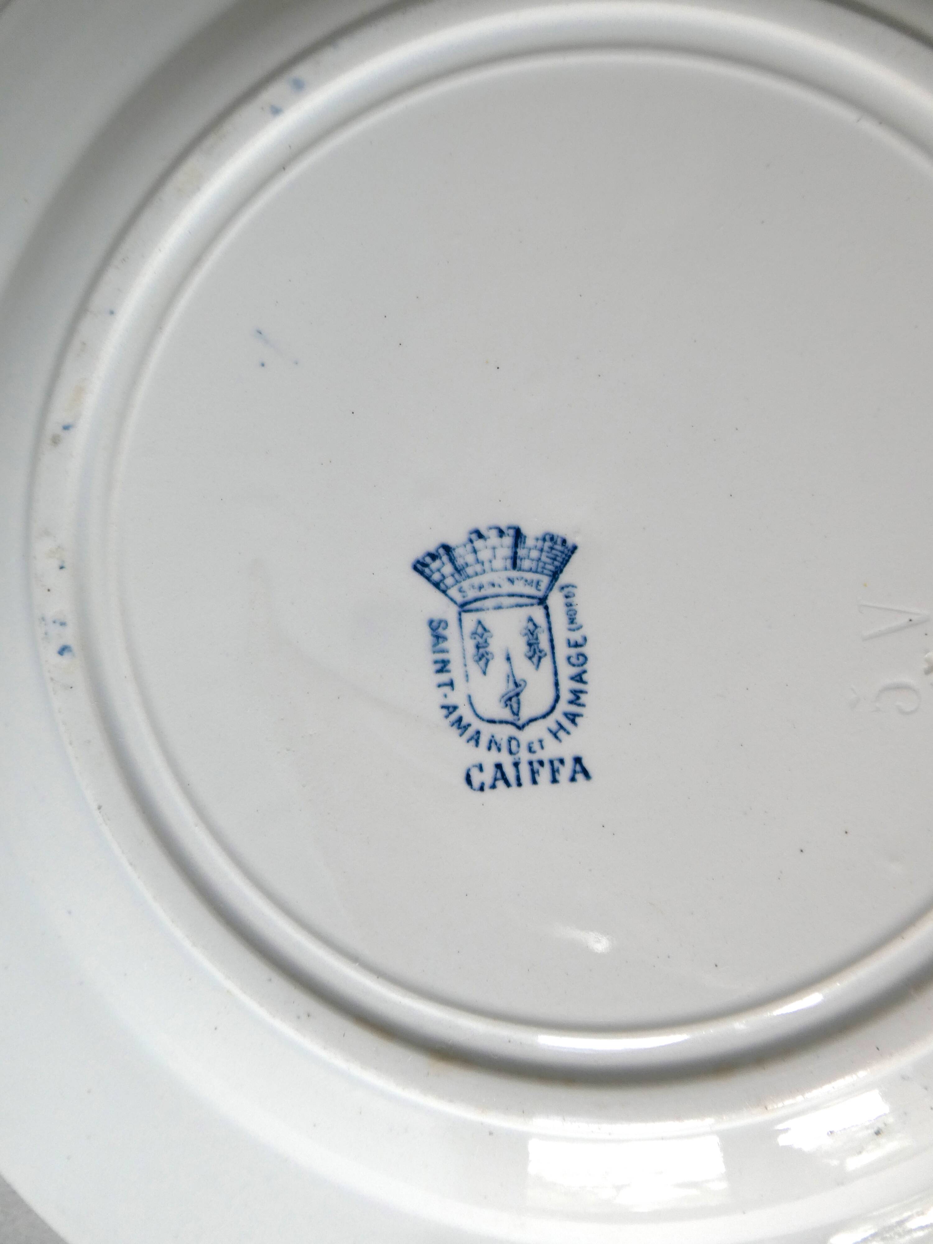 Set de 4 assiettes plates Saint Amand Hamage, modèle Caïffa