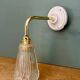 Vintage cut glass tulip wall light