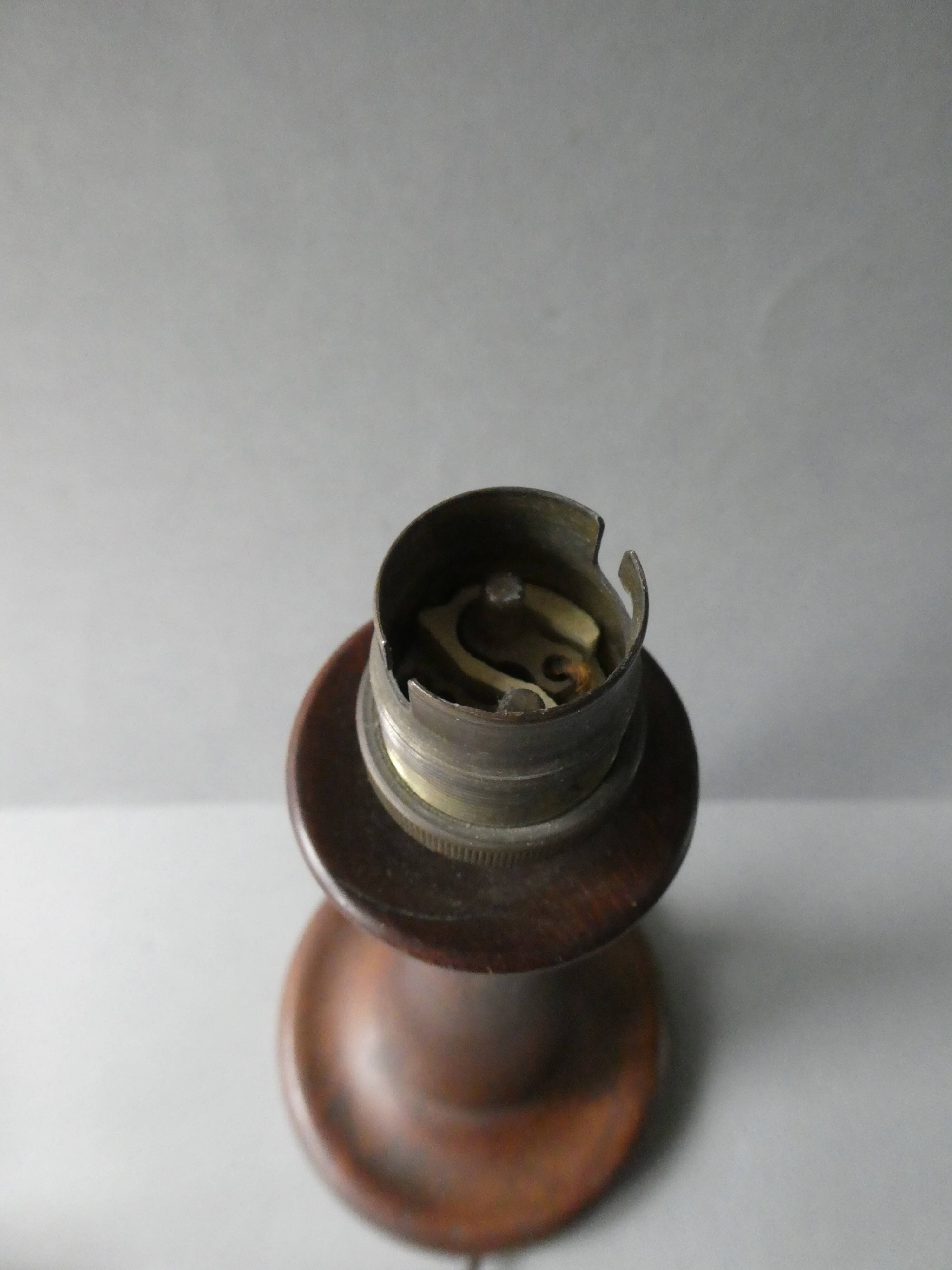 Scandinavian lamp in solid teak, around 1950.