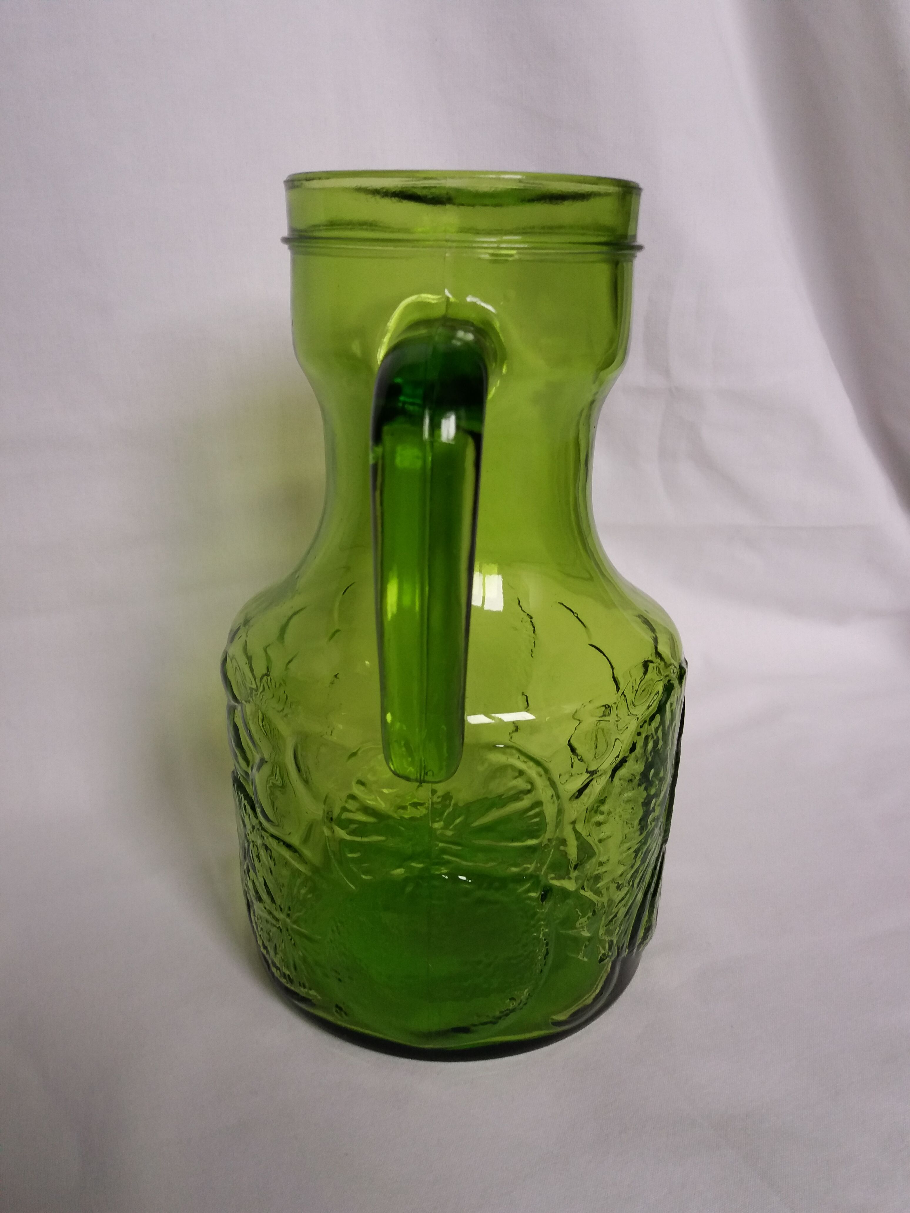 Italian orangeade carafe pitcher in green glass