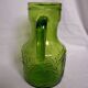 Pichet carafe à orangeade d'Italie en verre vert