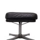 Collection Walter Knoll Black Leather Foot Stool 1970s Germany