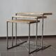 Lot of 3 metal and wood pull out tables