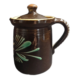 Pitcher covered glazed terracotta alsace Soufflenheim XXth