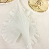 Pair of table lamps calla lily "Franco Luce" murano glass. Italy 1960s.