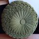 Vintage khaki velvet cushion in new condition.