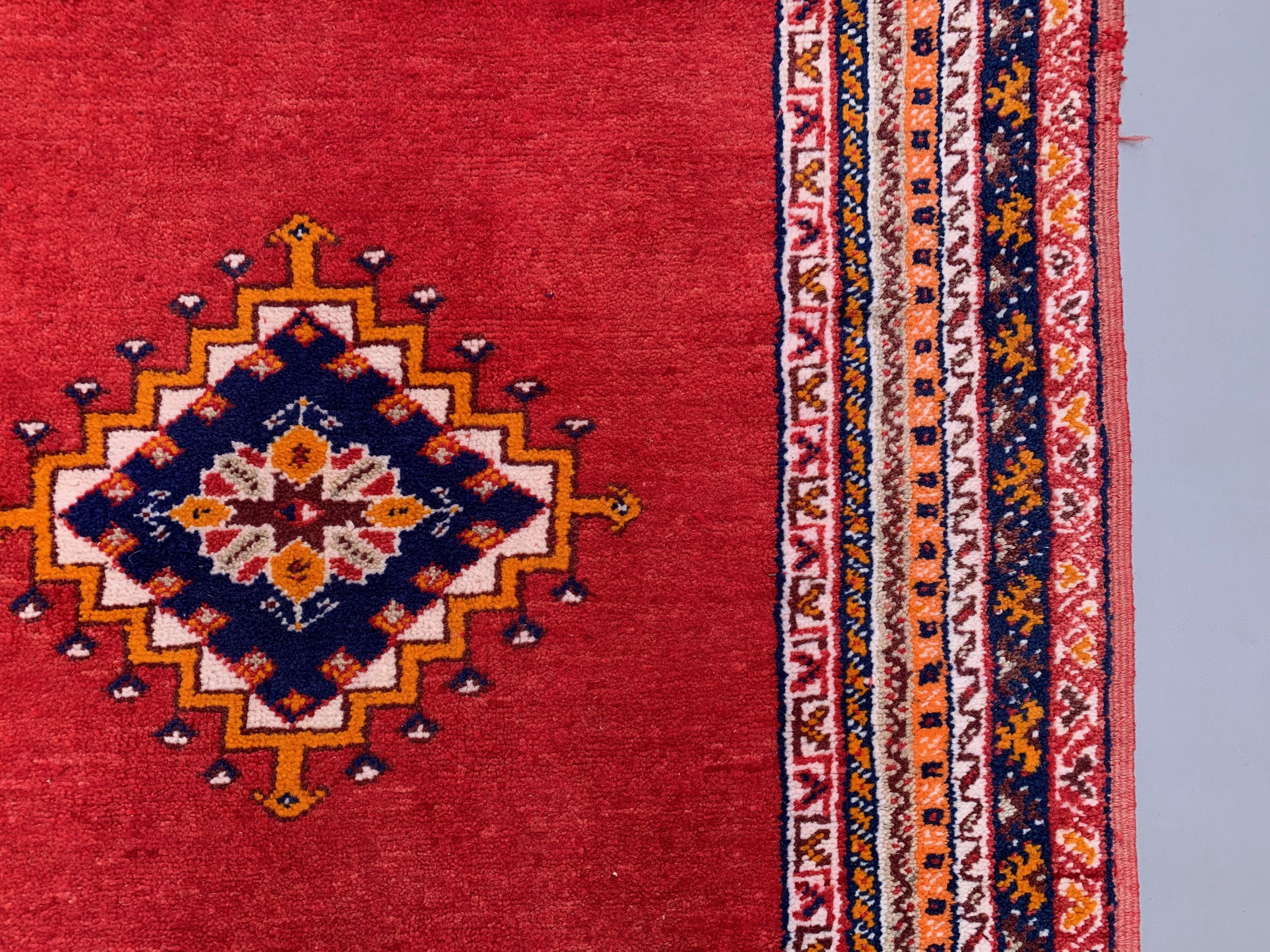 Vintage moroccan rug 320x201 cm tazenacht berber atlas, tribal red, blue large
