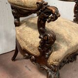 Richly carved Napoleon III ceremonial armchair
