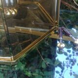 Smoked glass/brass wall lamp from holtkotter vintage 70s new