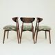 Modern set of 6 dining chairs, jacquard upholstery with patterns.