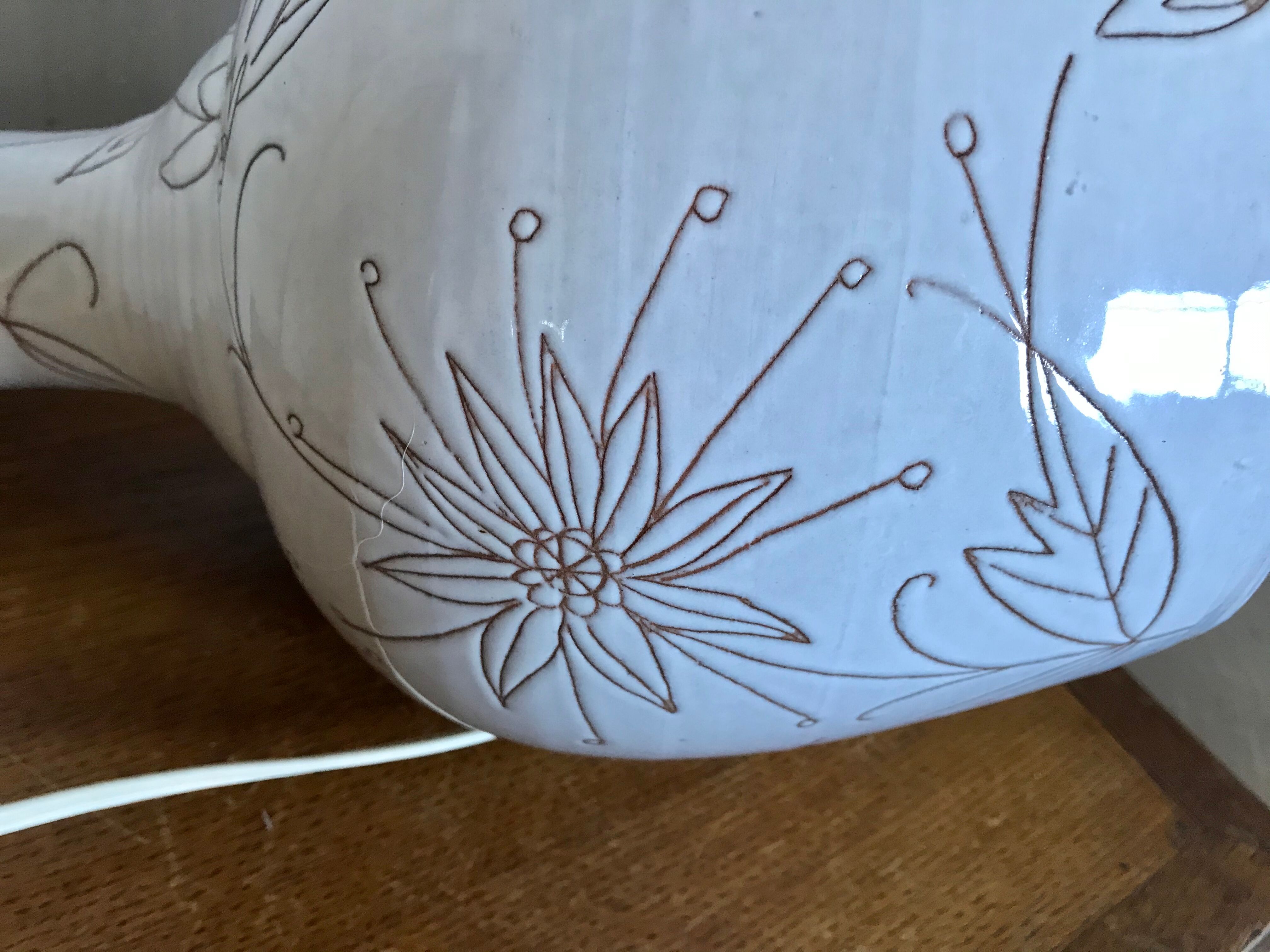 Vintage enamelled ceramic lamp base