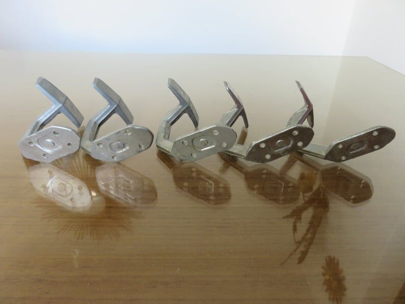 Set de 7 patères en aluminium bistrot art deco années 30 40
