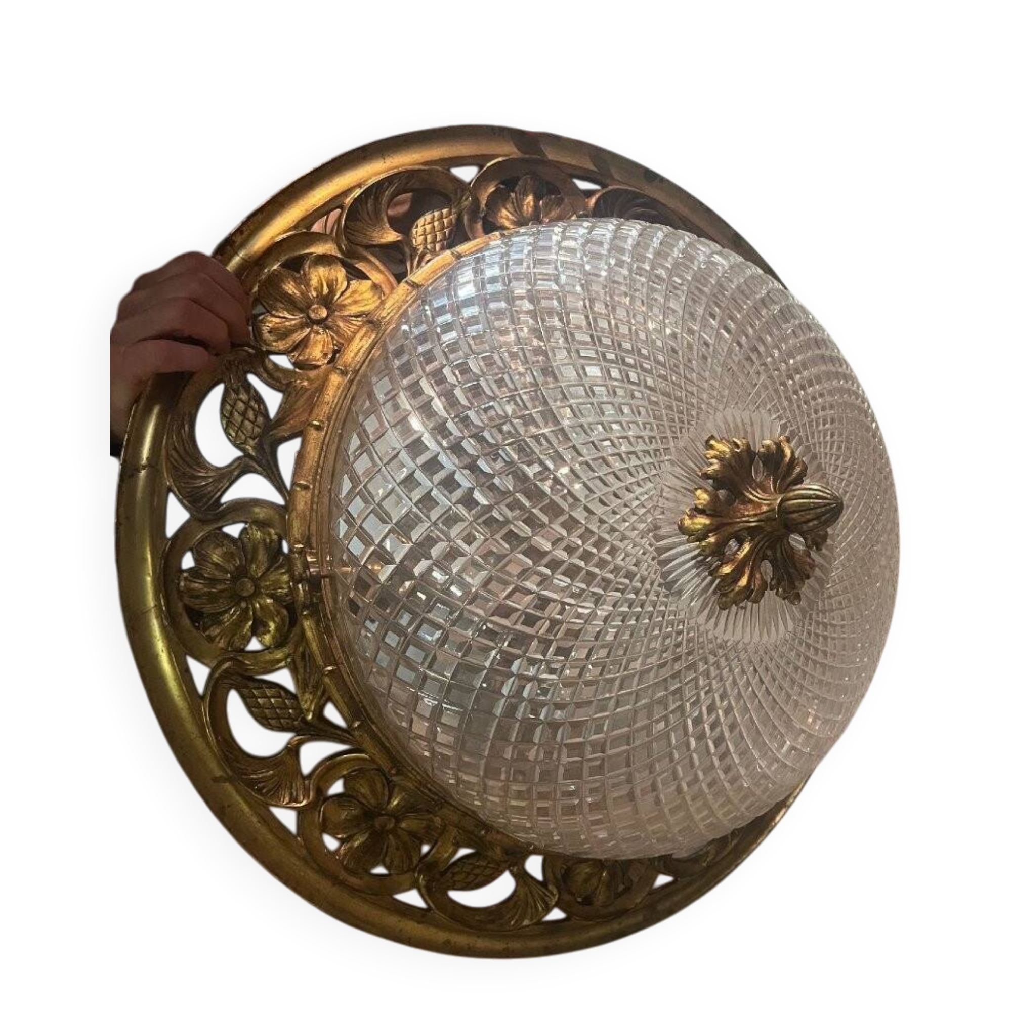 Large bronze ceiling light from the Art Nouveau period