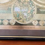 Vintage world map frame "World Map by Peter Schenk The Elder 1645-1715"