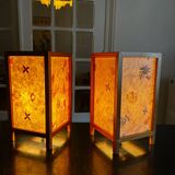 pair of dried flower lamps 1970