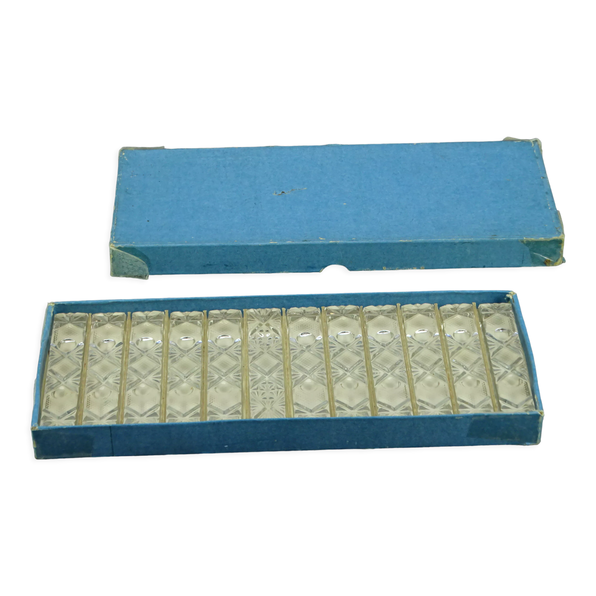 Set of 12 vintage crystal knife holders