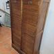 Old double curtained oak filing cabinet