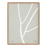 Botanical illustration white lines 50x70cm