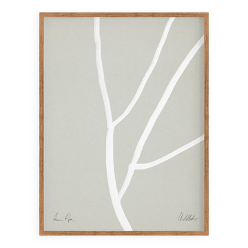 Botanical illustration white lines 50x70cm