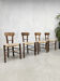 Primitive vintage rush seat straw dining chairs ‘wabi sabi’