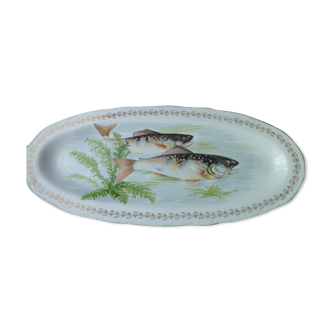Fish dish in porcelain of France Digoin 53 cm