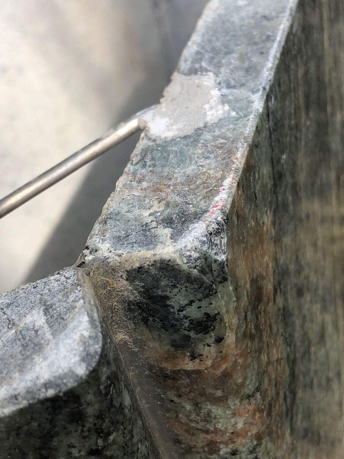 Coffee table in gray green marble