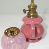 kerosene lamp faience /signed EF/vintage