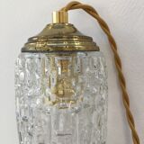 Vintage pressed glass pendant lamp