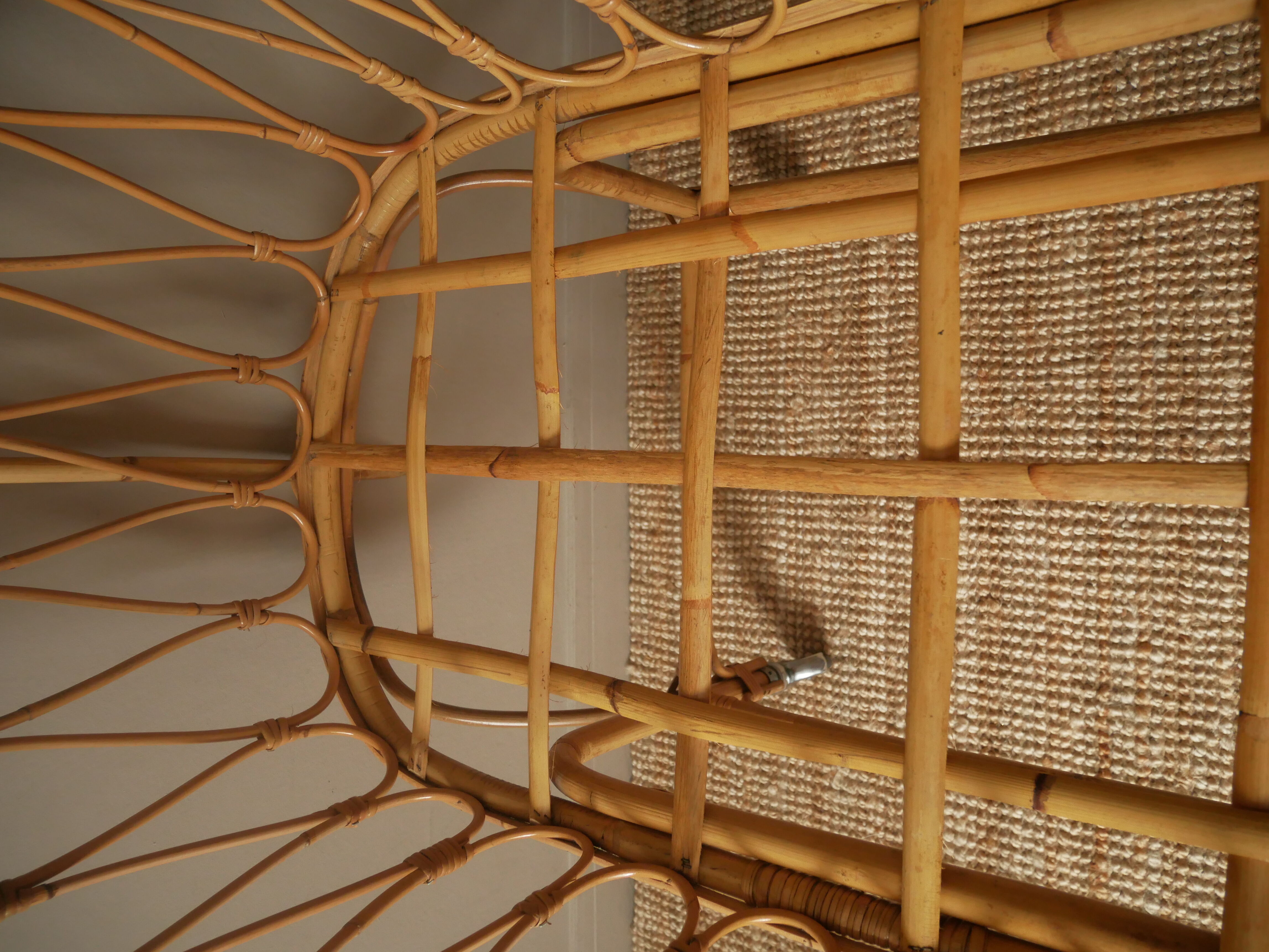 Vintage rattan crib Scandinavian decoration