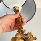 Chic bronze lamp with vintage gold patina