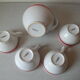 Breton cider service pitcher 4 bowls bowled cider signed Ty Breizh deco Brittany
