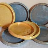 Seven vintage potter's sweet treat plates
