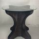Pencil reed rattan bamboo dining or side table base with smoked glass top, 1970s