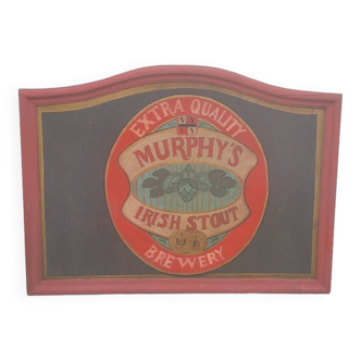 Enseigne Publicitaire bière "Murphy's Irlandais en bois ancienne