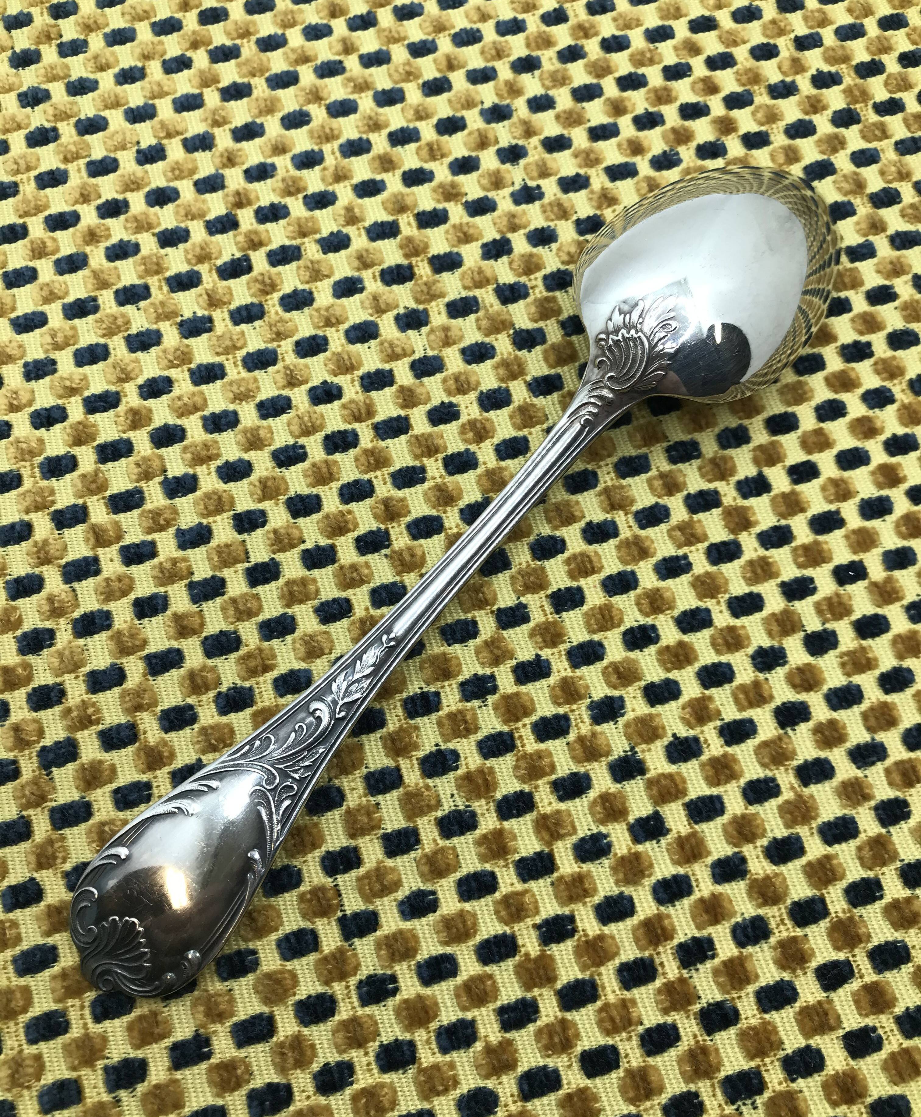 Silver-plated dessert spoon from Christofle, Marly model