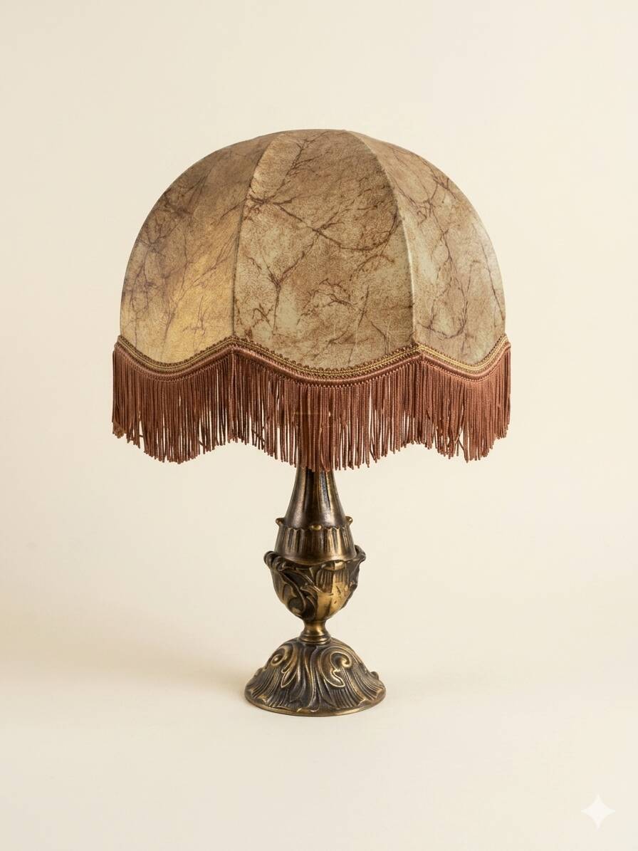 Lampe à poser vintage - Style Bouillotte & Franges
