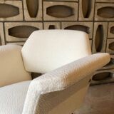 Prism armchair by Joseph-André Motte, Lelièvre fabric.