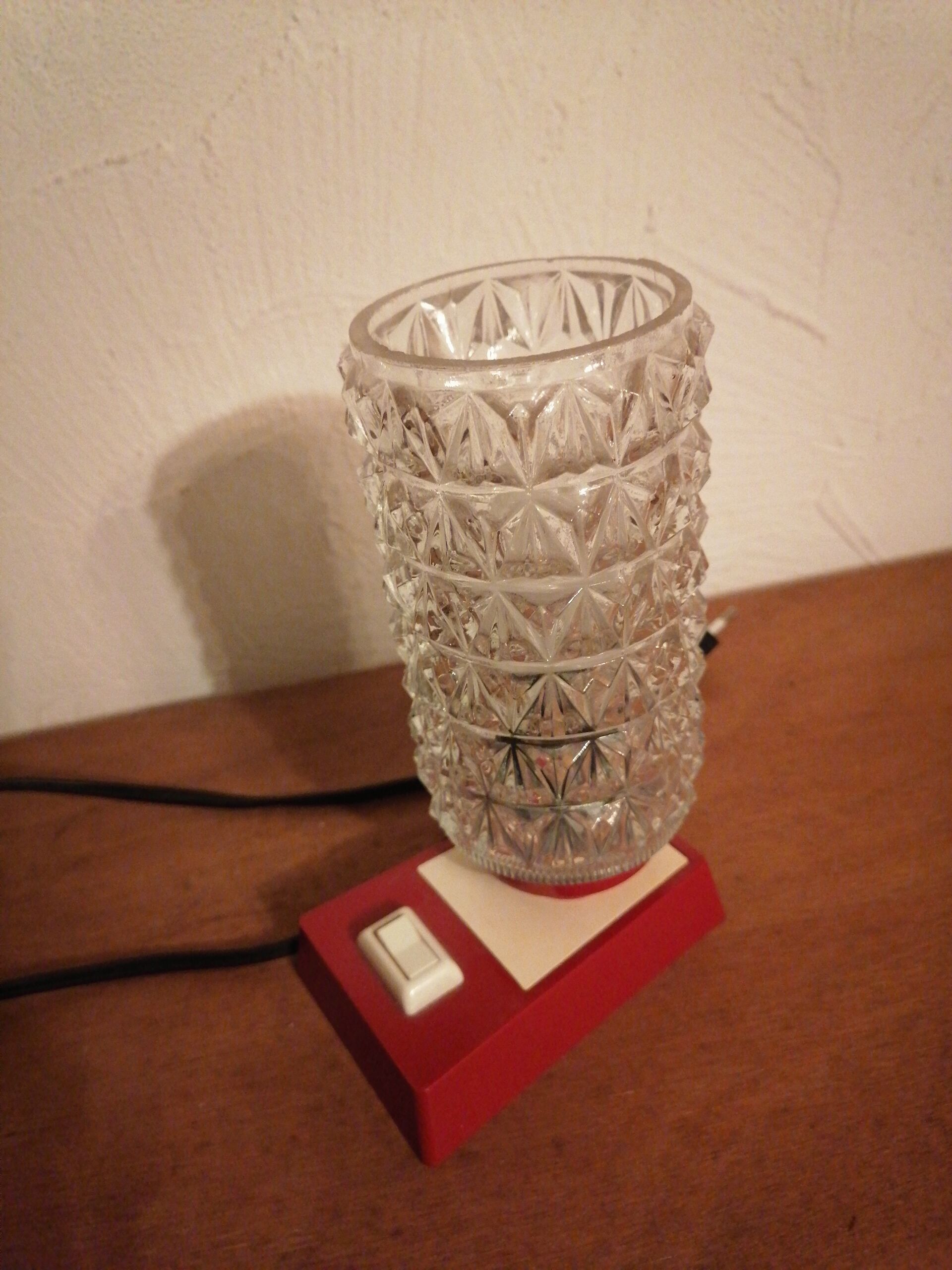 Bedside desk lamp 1960-70 bakelite glass