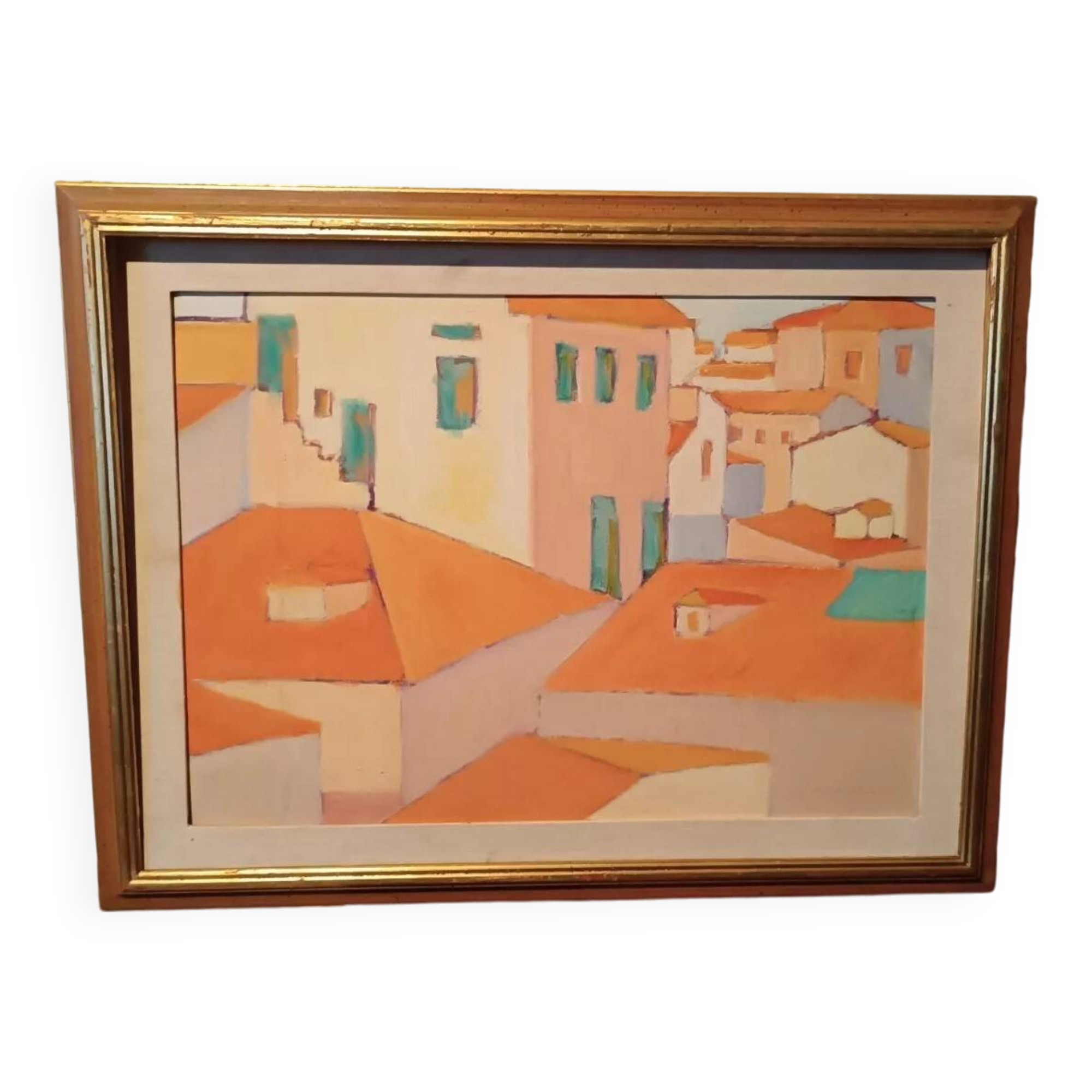 oil painting on hardboard view of Florence signed Migliorini