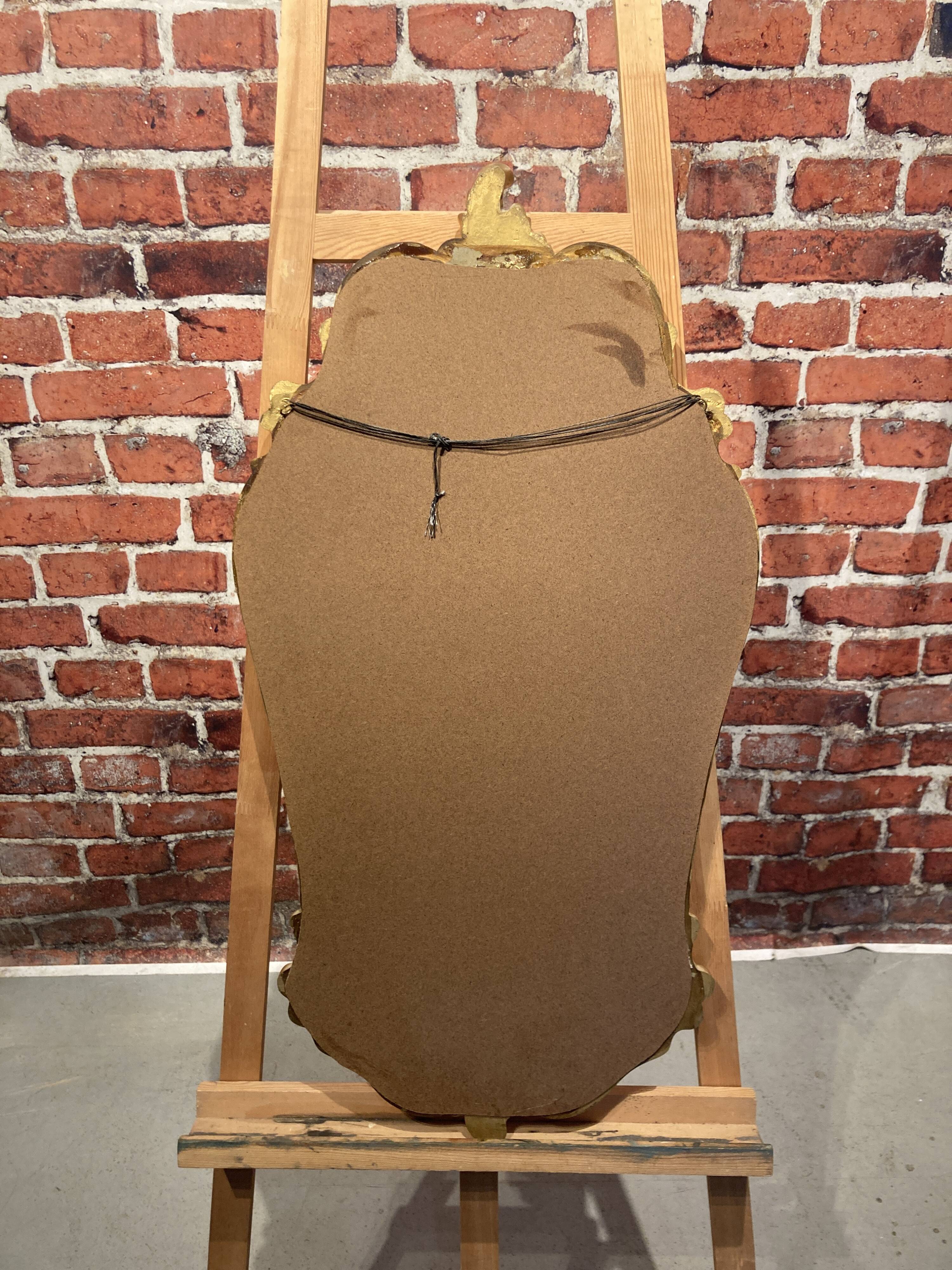 Wooden mirror with moldings