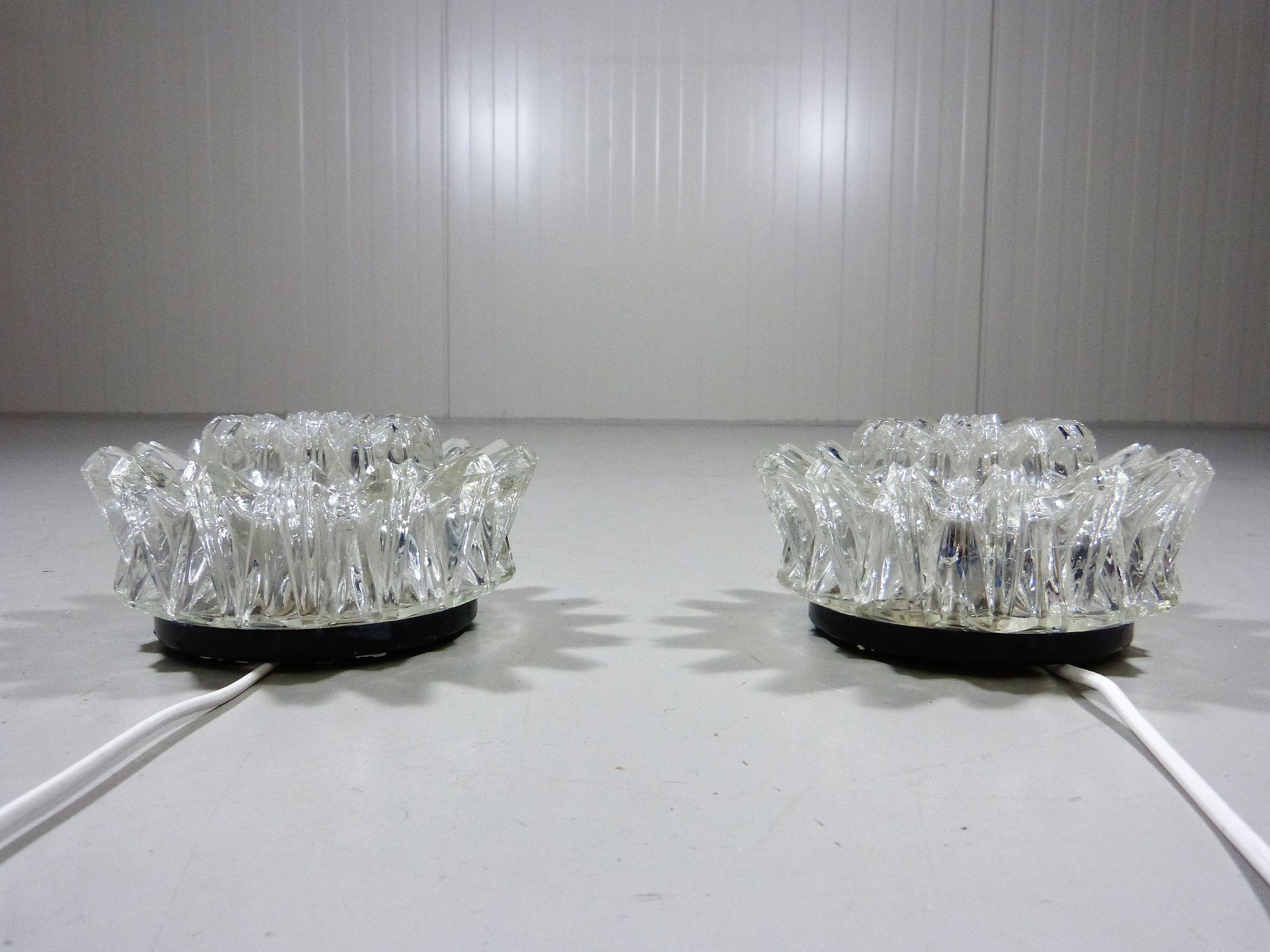 Set of 2 wall lamps by Glashütte Limburg Germany, 1960’s
