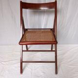Folding wooden and cane chairs