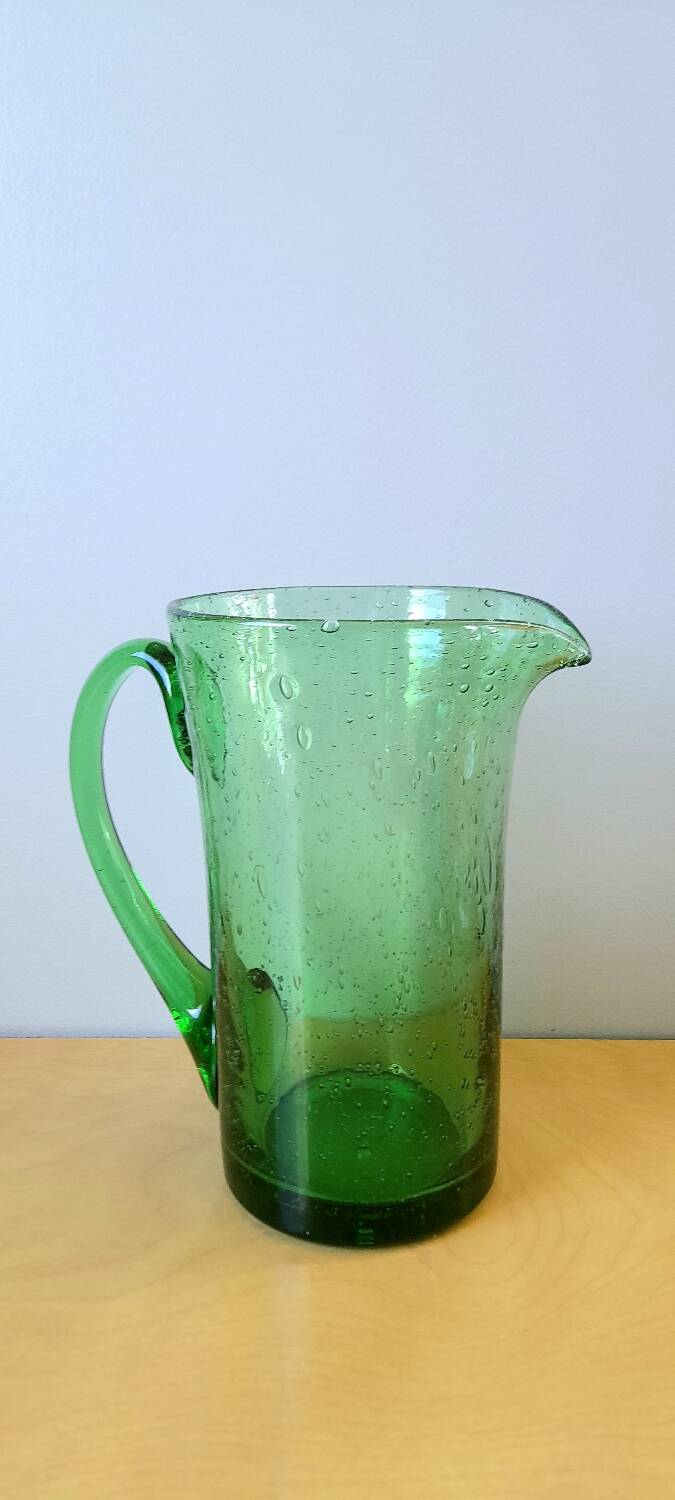 Blown glass pitcher from Biot, 1960.