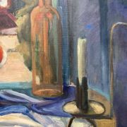 Leray, "In Front of the Window", fauvist still life, oil on canvas