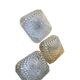 3 vintage chiseled glass ceiling lights 1950-1960