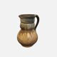 Decorative pitcher or vase in signed stoneware, beige and brown - rustic art style.